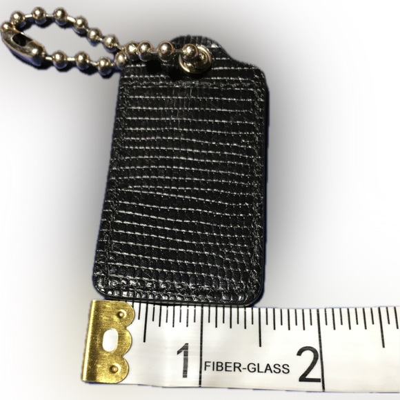 COACH Reptile Stamped Leather XLarge Key Fob Bag Charm Keychain Hang Tag 3” Long - Picture 4 of 5